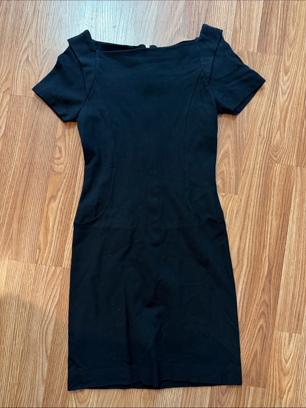 French Connection Black Short-Sleeve Mini Sheath Dress